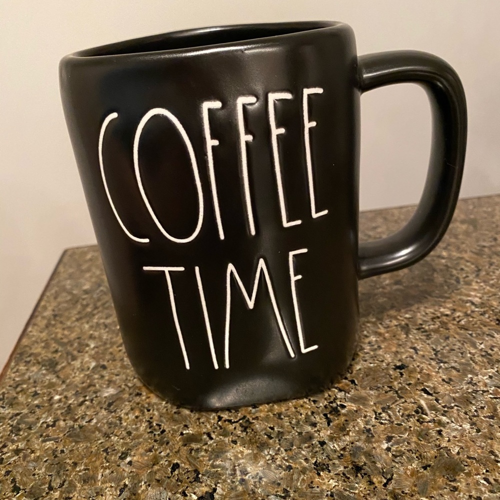 Rae Dunn coffee time black mug